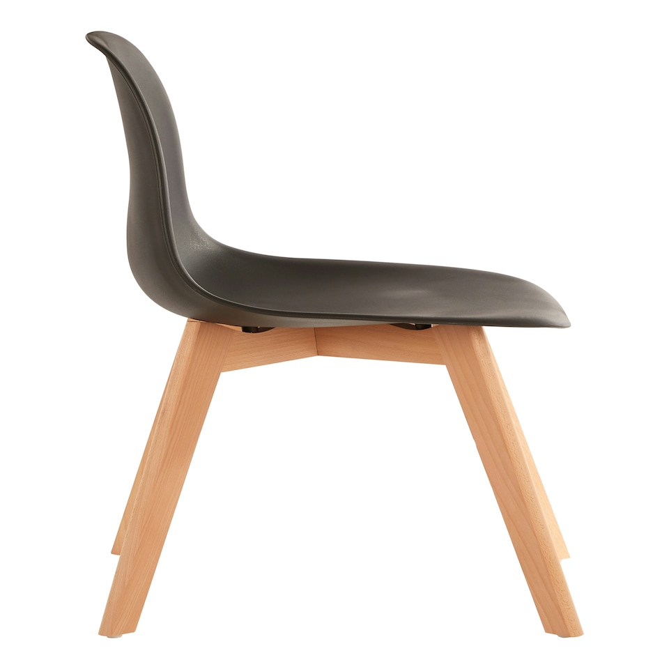 image 1 of Interiors by Premier Black Chair With Beach Wood Legs, Effortless Cleaning Small Chair, Easy to Adjust Bedroom chair