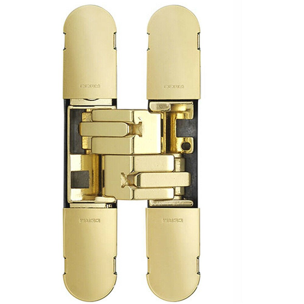 Loops 100 x 22mm Adjustable Medium Duty Concealed Hinge Brass Plated Internal Door in Metallics