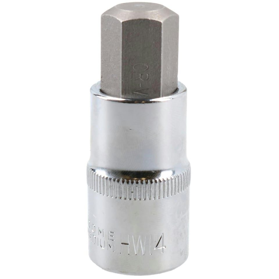 image 1 of 14mm Hex Bit Metric Allen Socket Male 1/2" Drive 55mm Length Strengthened Tip