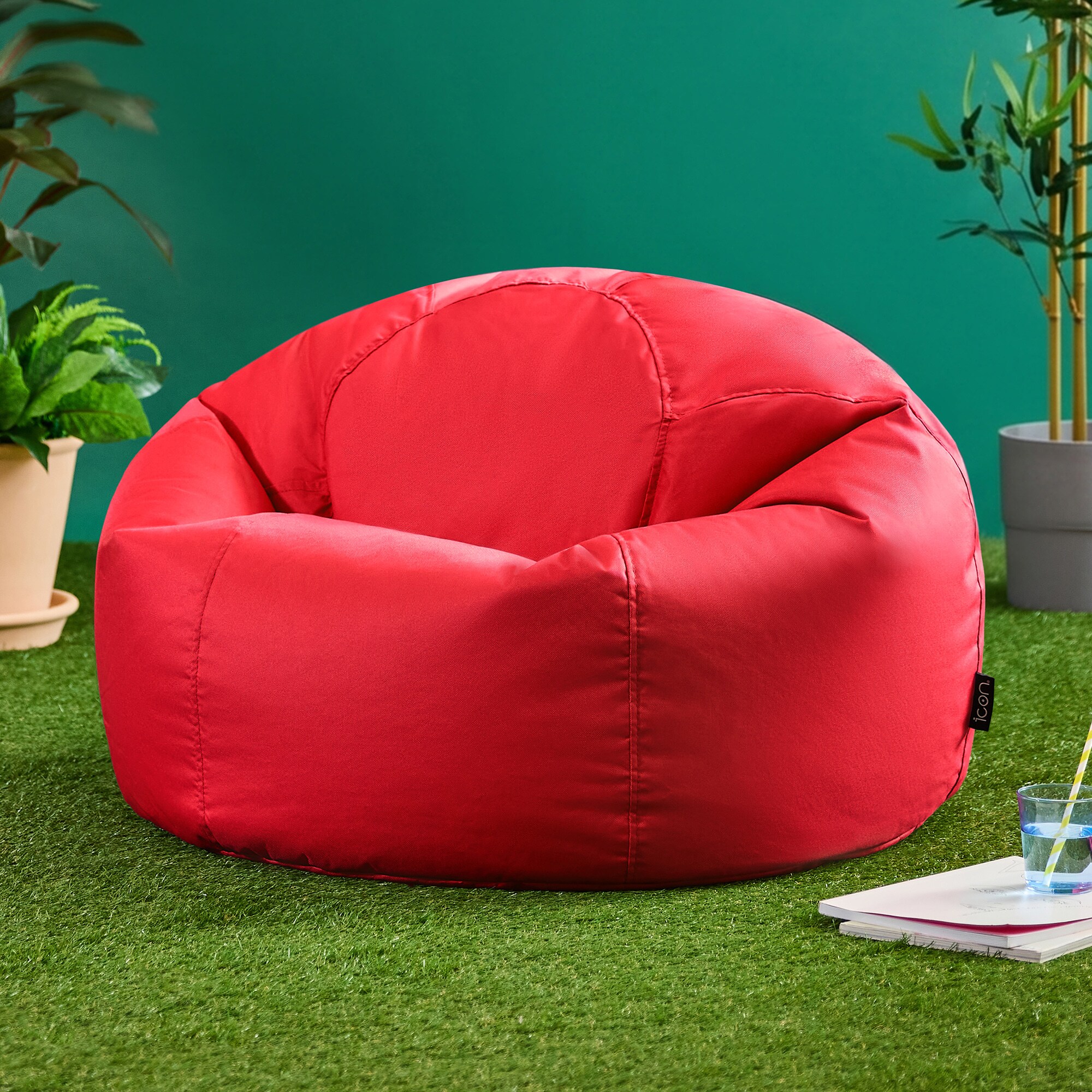 Icon Kingston Adult Classic Indoor Outdoor Bean Bag, Red - Tesco Groceries