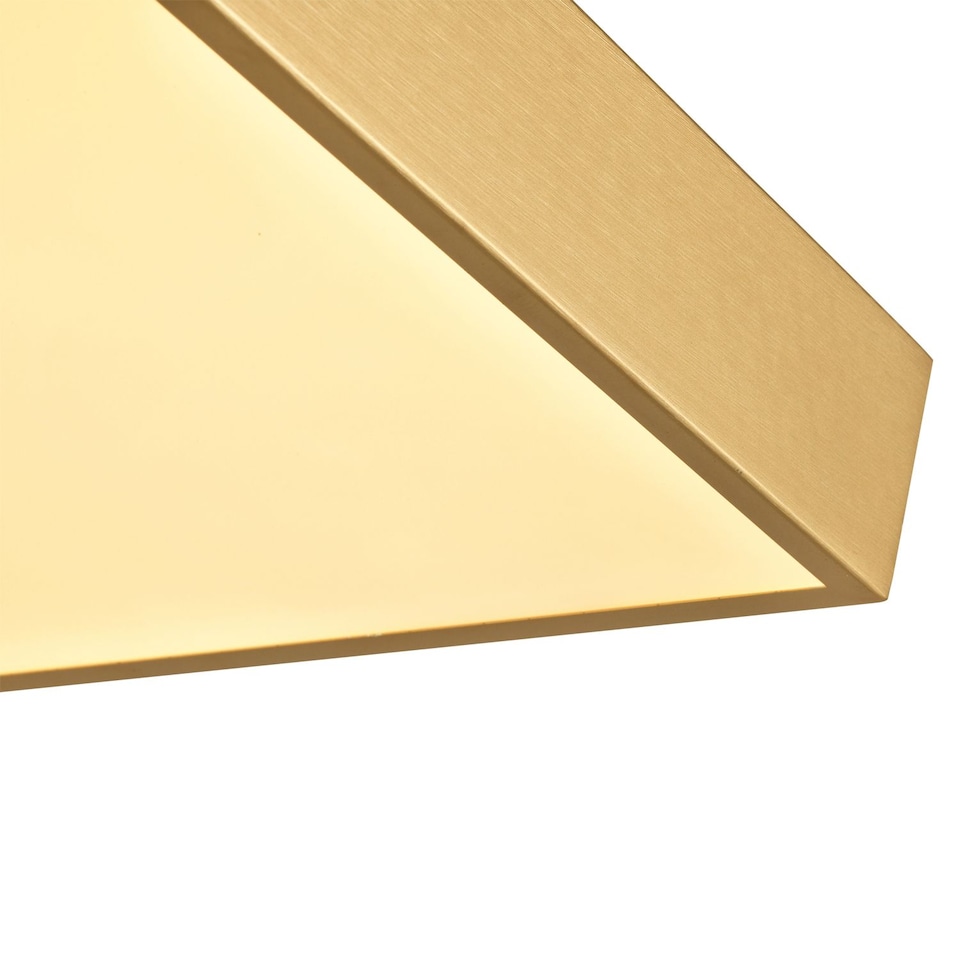 image 1 of Modern 25w LED Flush Square Ceiling Light in Brushed Gold with Opal Diffuser | Gold | Gold | 1