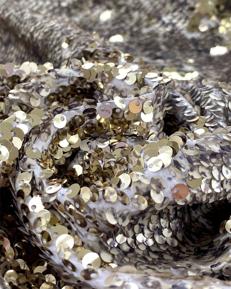 Gold Reversible Flip Sequin Mesh Fabric for Dressmaking, 125cm / 49" Wide - per metre