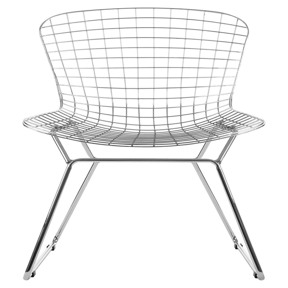 image 1 of Interiors by Premier Chrome Metal Grid Frame Wire Chair, Comfortable Seating Garden Wire Chair, Easy Cleaning Wire Frame