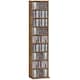 image 1 of HOMCOM 260 CD Storage Unit 120 DVD Storage Tower with 9 Compartments | Brown