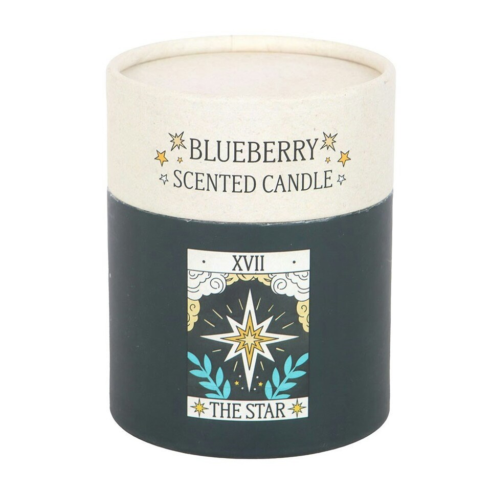 image 1 of The Star Vintage Tarot Blueberry Candle White