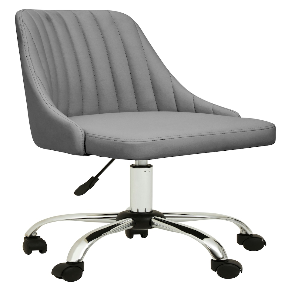 image 1 of Interiors by Premier Brent Grey Leather Effect Home Office Chair