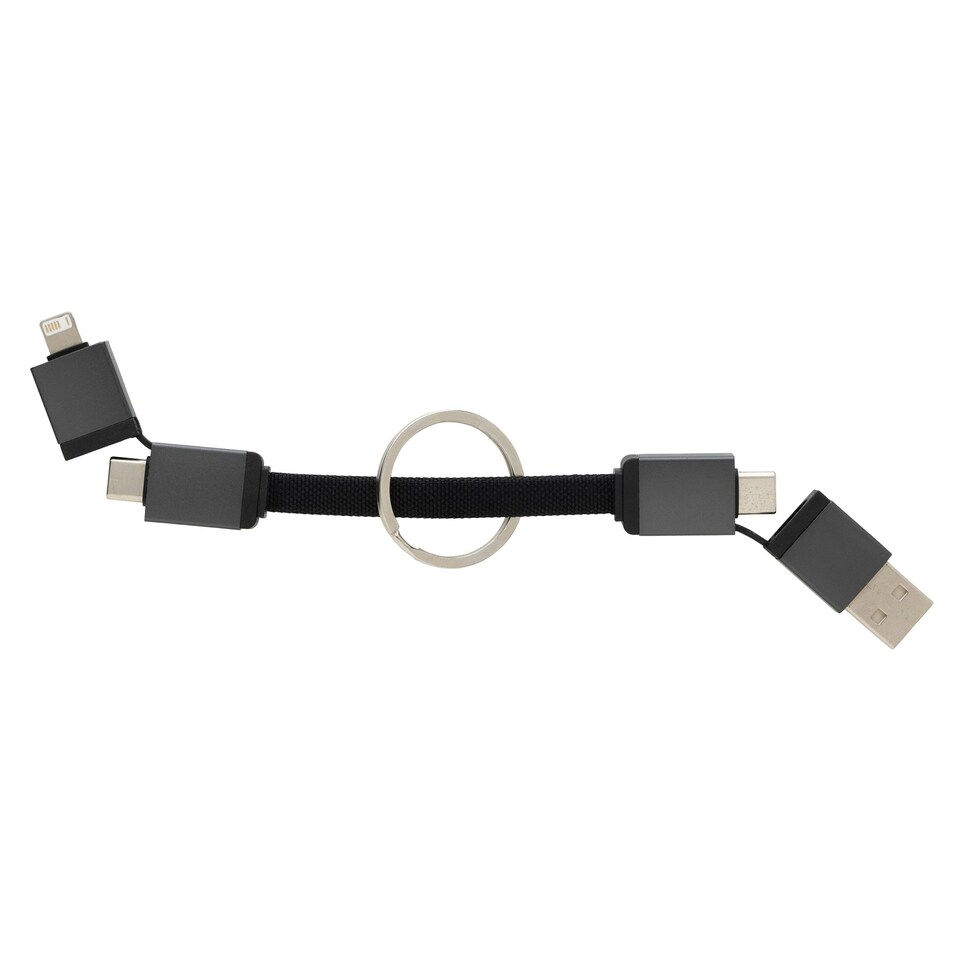 image 1 of XD Xclusive Terra 4 in 1 Recycled Aluminium Charging Cable - Grey - One Size