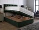 image 1 of Side Lift 4ft6 Double Green Plush Ottoman Bed With Headboard and Mattress