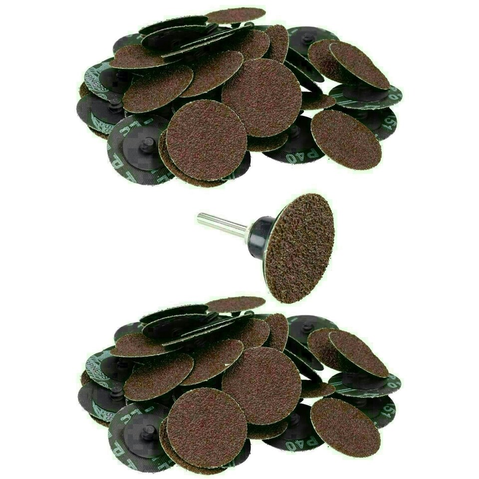 image 1 of 50mm Quick Change Rubber Backing Pad Adapter + 100pc 40 Grit Sanding Pads