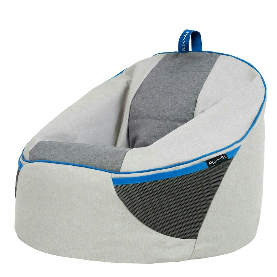 image 1 of PLAY-R1 Alpha Kids Gaming Bean Bag Chair Grey Video Gaming Bean Bags Grey