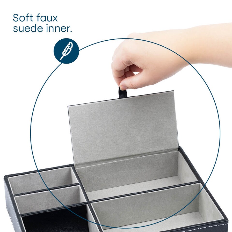 image 1 of Leather-look Valet Organiser Black