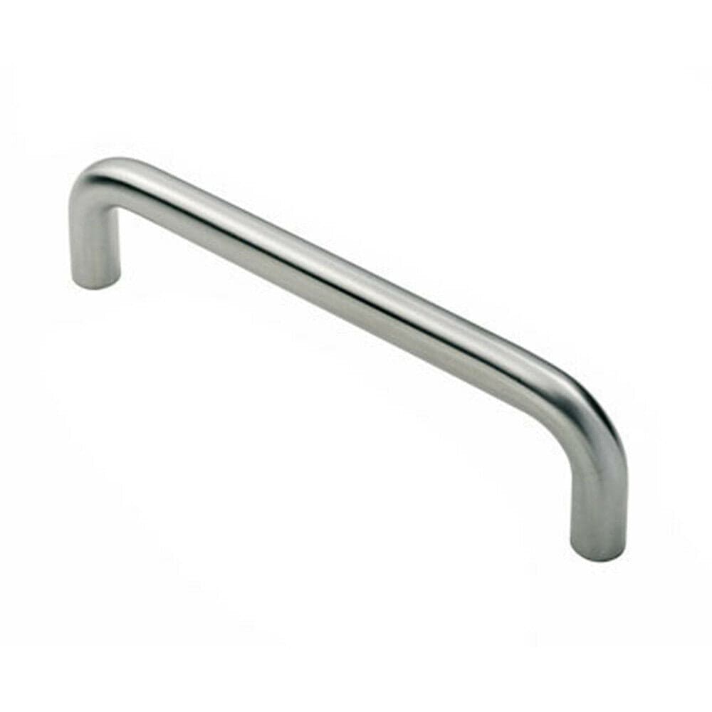 Loops Round D Bar Pull Handle 619 x 19mm 600mm Fixing Centres Satin Steel in Metallics