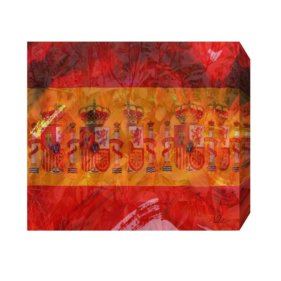 image 1 of Spain Flag (Canvas Print) 24" x 16"