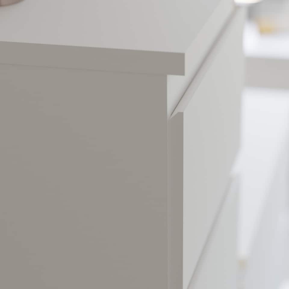 image 1 of Edmore 3 Drawer Bedside Chest in White