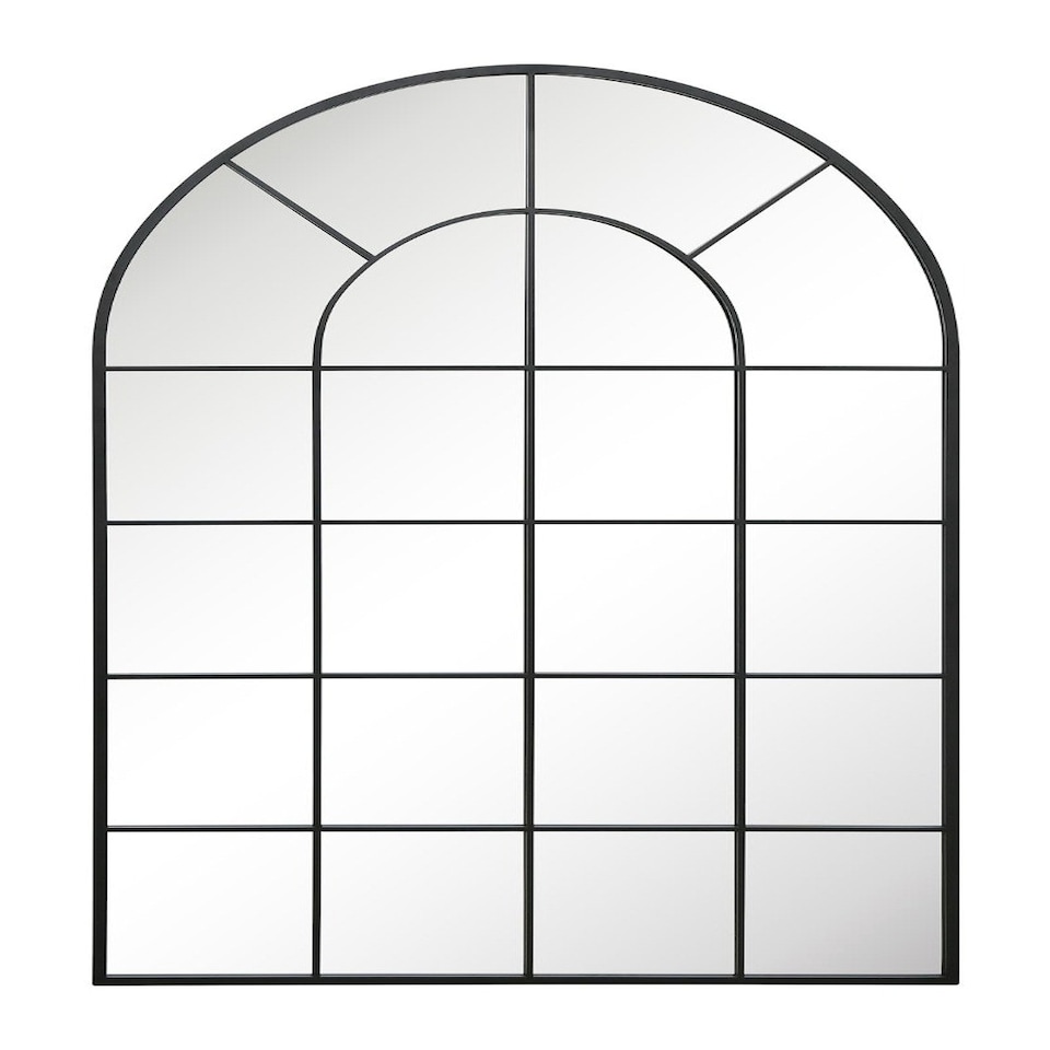 image 1 of The Arcus - Black Framed Arched Window Leaner/Wall Mirror 75" X 47" (190x120CM) Suitable for Inside and Outside! Black