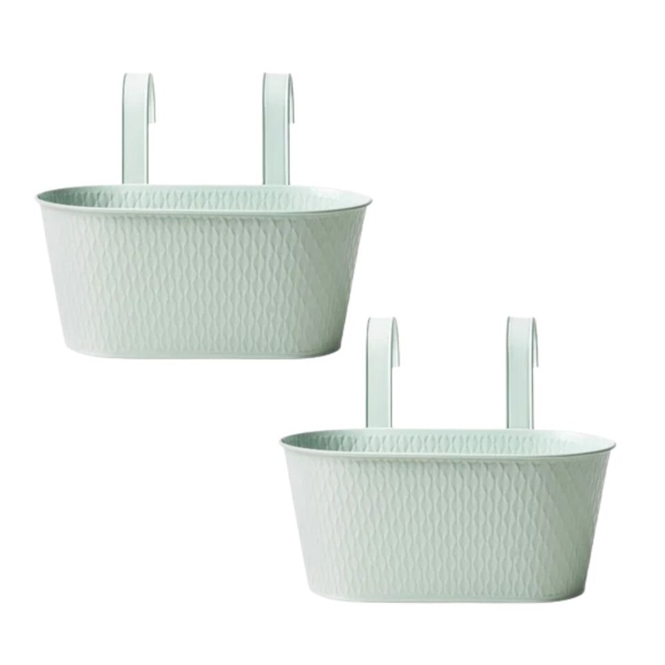 FabFinds Over Fence Diamond Planter Sage Green 26.5cm 2 Pack