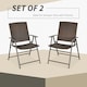 image 3 of Outsunny 2pcs Rattan Chair Foldable Garden Furniture w/ Armrest Brown