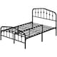 image 2 of Yaheetech 190 cm L × 135 cm W Modern Metal Bed Frame with Arched Headboard Black