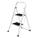 image 1 of Foldable 2 Step Ladder Stepladder Non Slip Tread Safety Steel | White