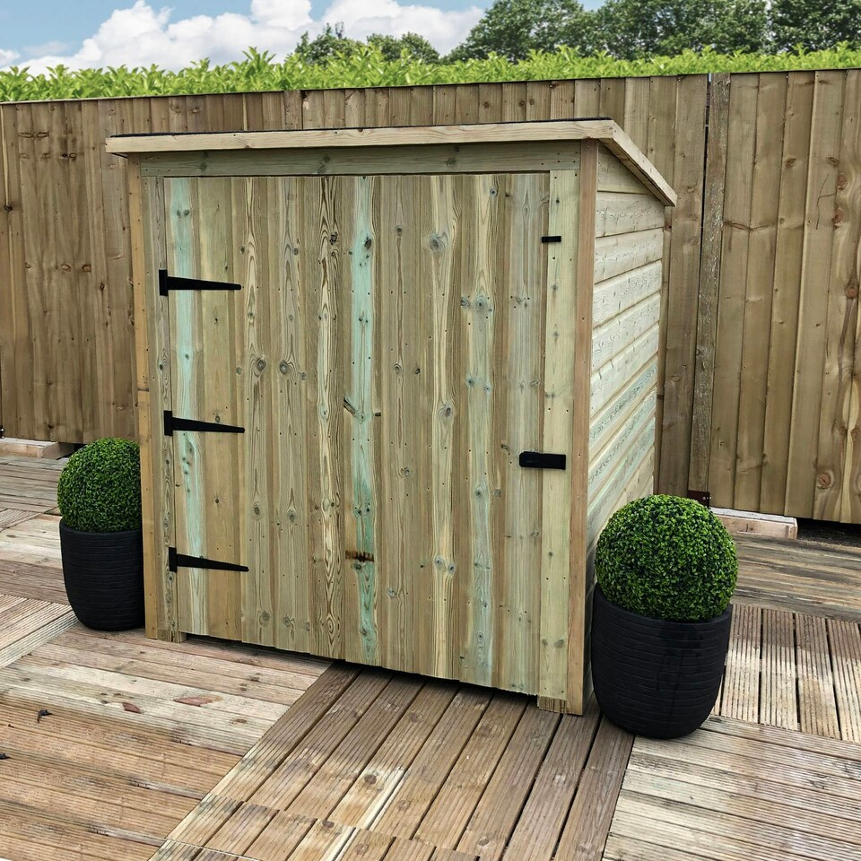5 x 4 Pressure Treated Tongue And Groove Mobility Scooter Store With Large Single Door (No Floor) (5' x 4'/ 5ft x 4ft) (5x4)