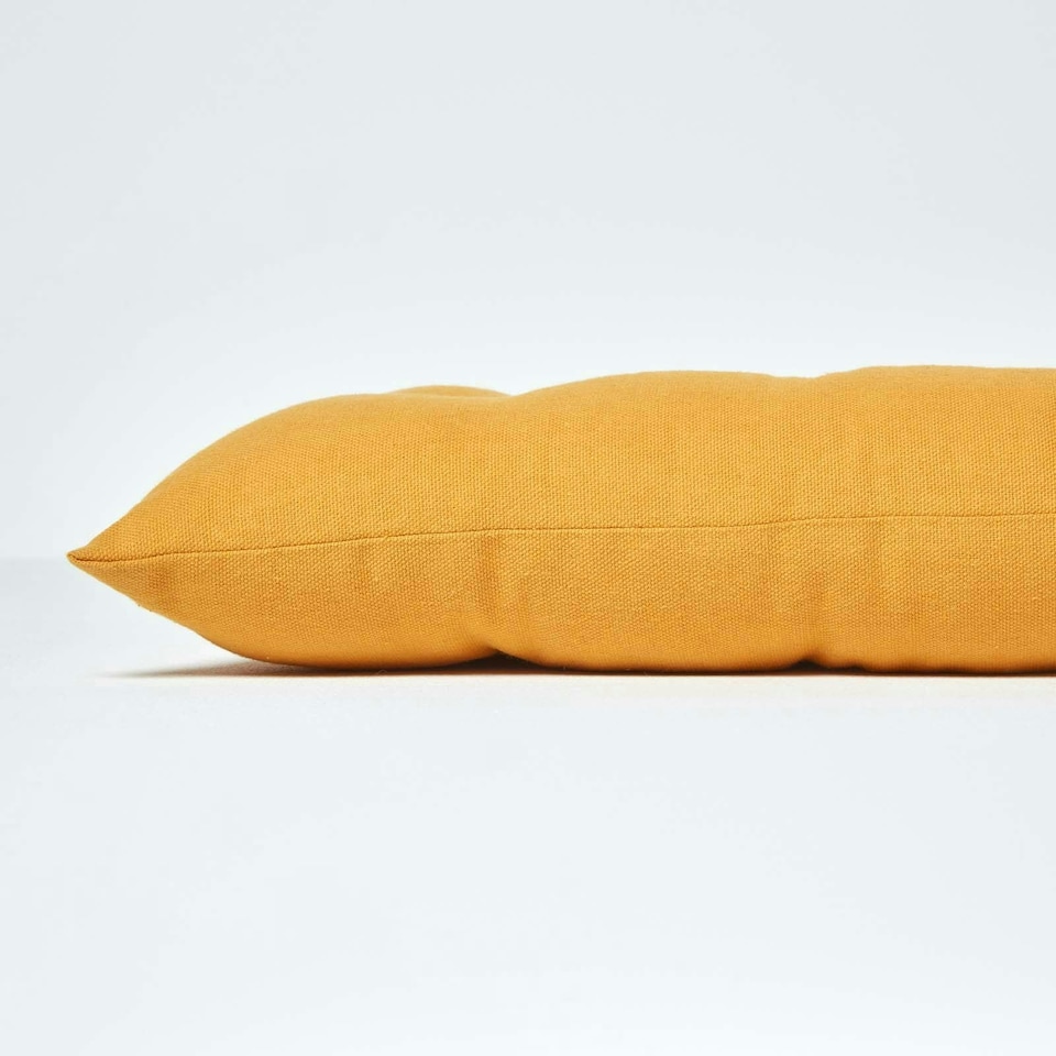 image 1 of Homescapes Mustard Bench Cushion, Two Seater Yellow