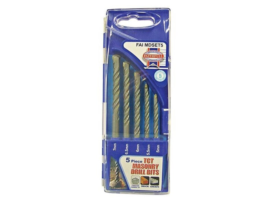 Faithfull Standard Masonry Drill Set Of 5 5-7Mm
