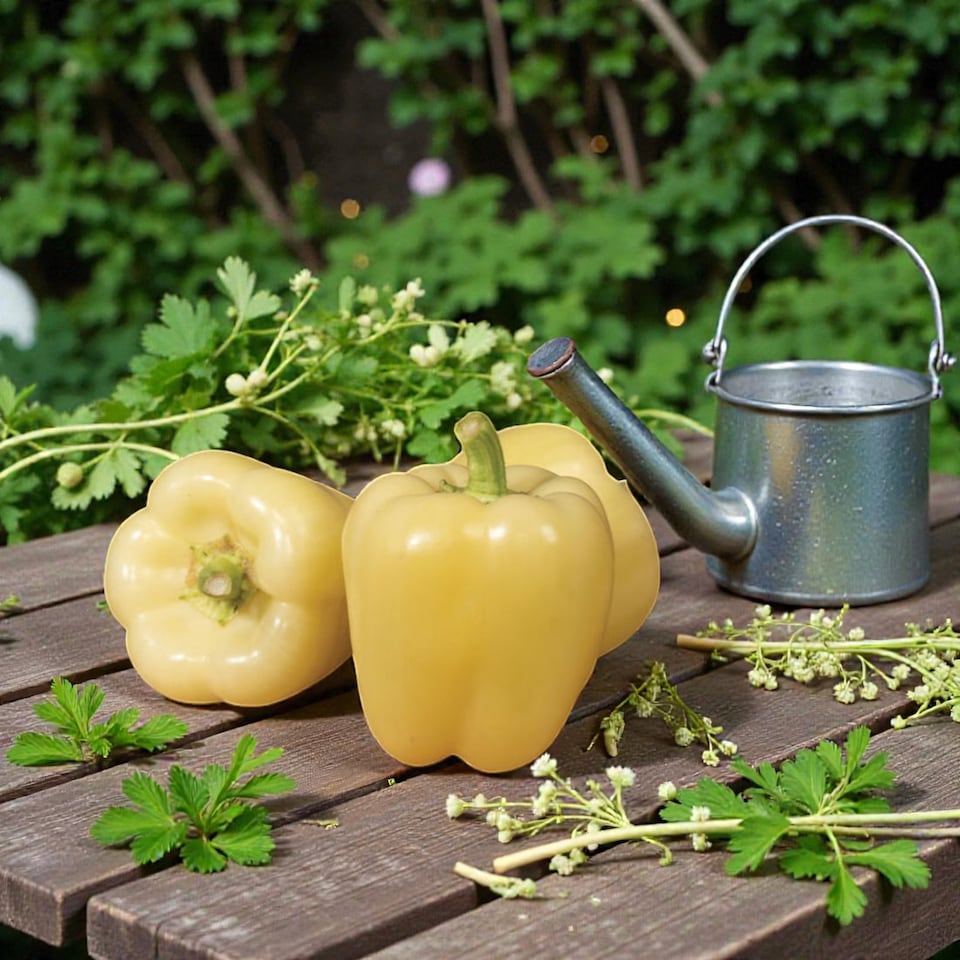 image 1 of Carbeth Plants 3 x Bell Pepper Golden Star Vegetable Plant - 9cm Pot - Easy Grow Kitchen Garden