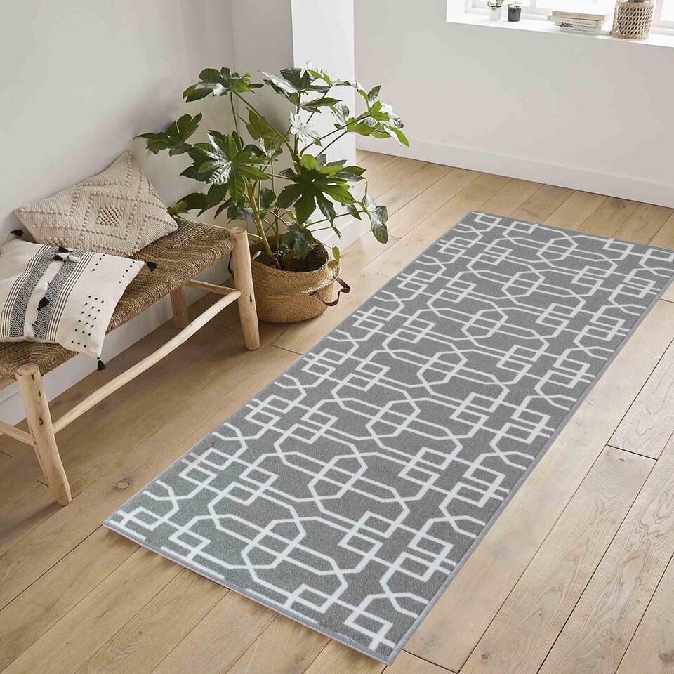image 1 of Machine Washable Cubed Trellis Design Anti Slip Doormats -
