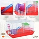 image 5 of PawHut Hamster Cage Pet Animal Travel Cage Box Double Layers w/ Accessories