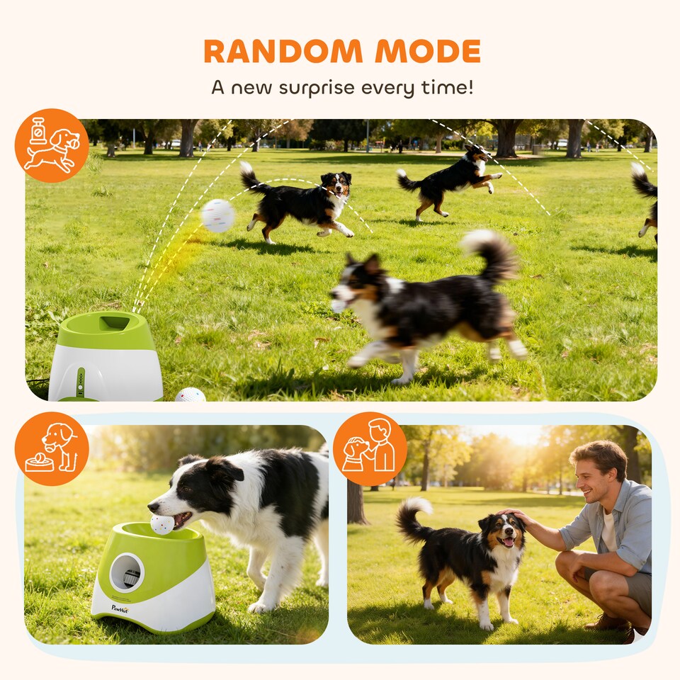 image 1 of PawHut Automatic Dog Ball Launcher with 5 ETPU Balls, Green