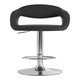 image 1 of Interiors by Premier Black Faux Leather Bar Chair, Backrest Breakfast Bar Chair, Footrest Living Bar Chair Kitchen