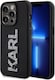 image 3 of Karl Lagerfeld 3D Rubber Glitter Logo Case for iphone 15 Pro Max 6.7 Black - KLHCP15X3DMBKCK