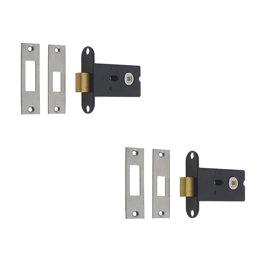 2 PACK Satin Stainless Steel Box Deadbolts 76mm with 5mm Spindle for Enhanced Security - Door Bolt