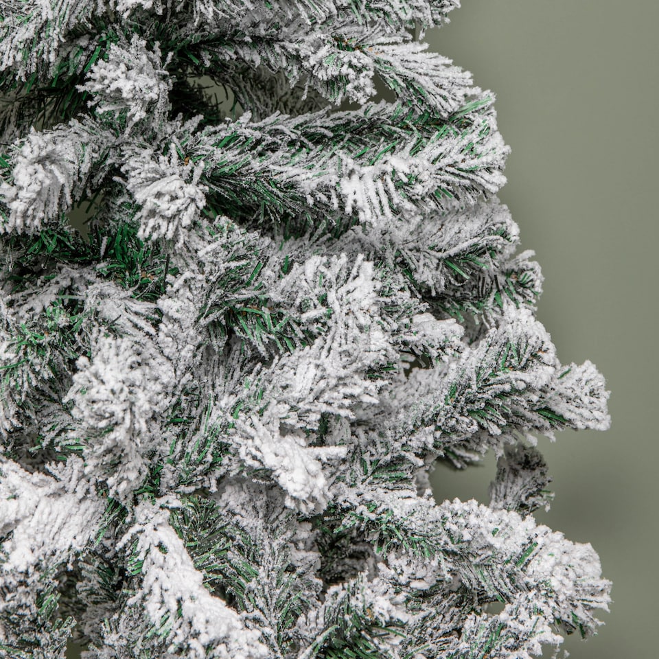 image 1 of 4ft (1.2m) Snow Flocked Artificial Christmas Tree with Green Metal Stand and 177 Tips