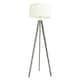 image 3 of ValueLights Jackson Grey Wood Tripod Floor Lamp with White Fabric Lamp Shade and LED Bulb