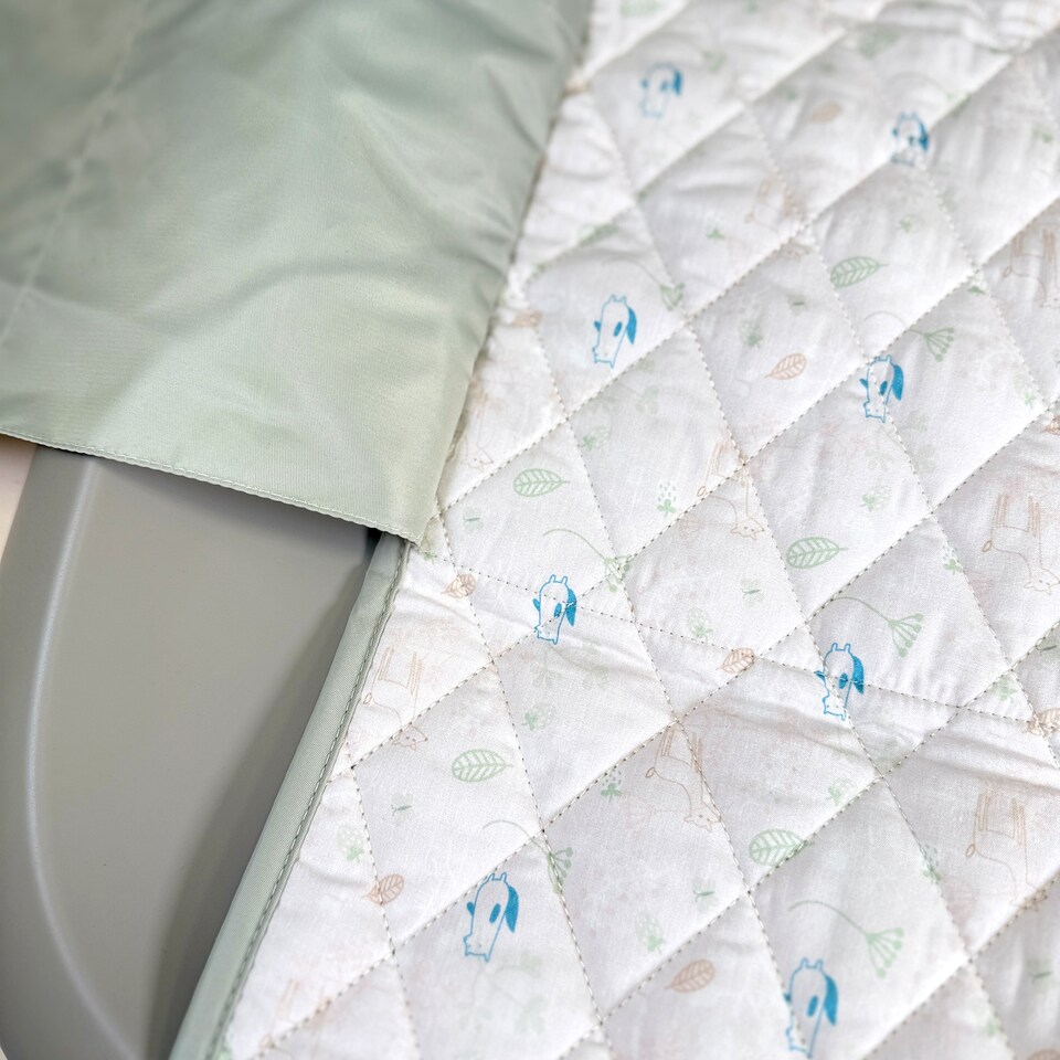 image 1 of MiniDream Baby Travel Changing Mat with Pockets & Hanging Strap - Sage