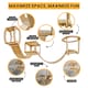 image 4 of NOVECRAFTO Modular Ceiling Cat Furniture – Wooden Hanging Cat Tower with Shelves, Bridge & Sleeper – Space-Saving Climbing System for Indoor Cats Brown
