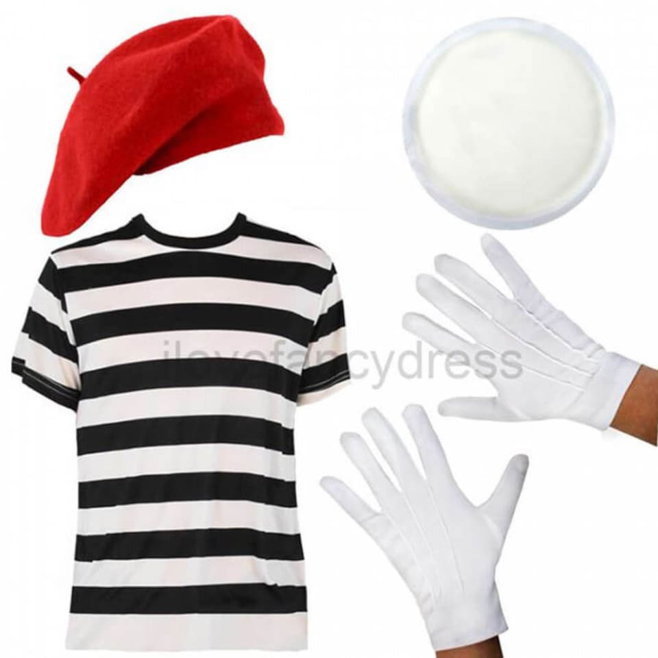 Mime Costume - Red | Red | M