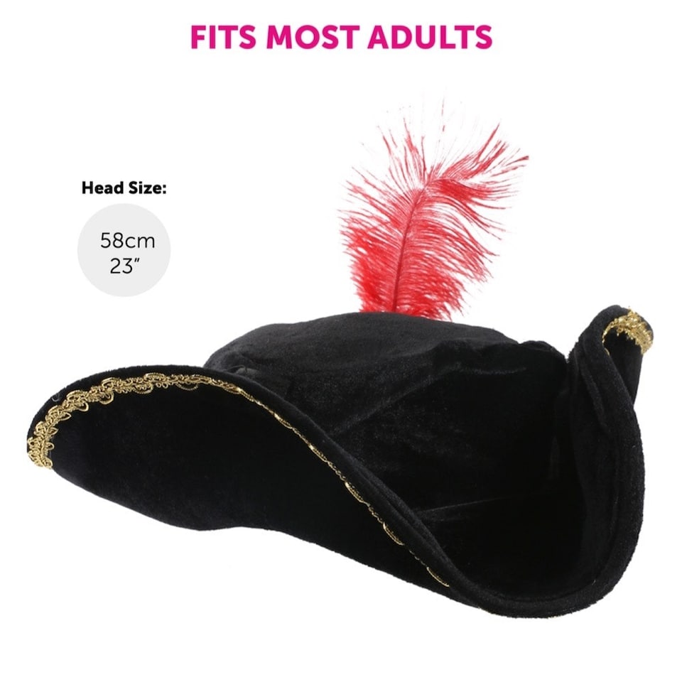image 1 of Pirate Captain Costume With Hat & Hook Red | XL