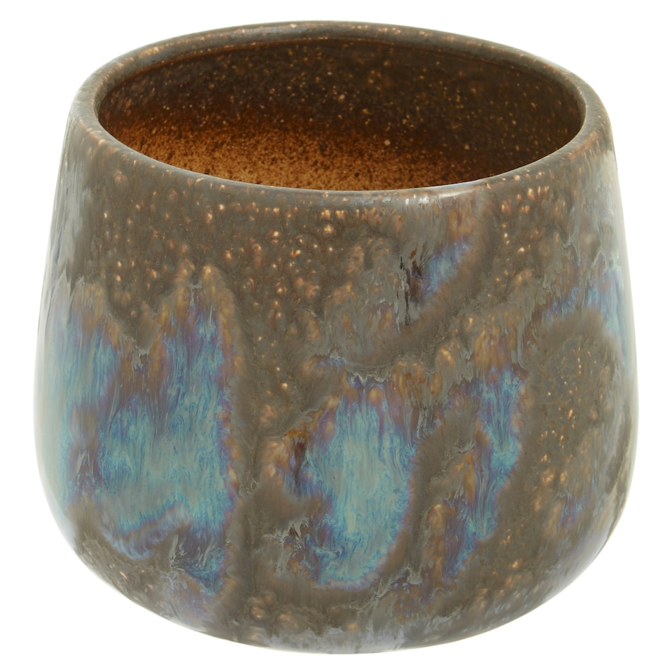 image 1 of Interiors by Premier Brown Indoor Planter, Stoneware Flower Pot with Earthy Elegance, Modern Brown Plant Pot for Decor Plants Brown