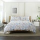 image 1 of Shell Mother of Pearl 100% Cotton Duvet Cover Set – Iridescent Shell Design with Piped Edges White | King