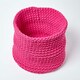image 2 of Homescapes Hot Pink Cotton Knitted Round Storage Basket - 42 x 37 cm Pink | L