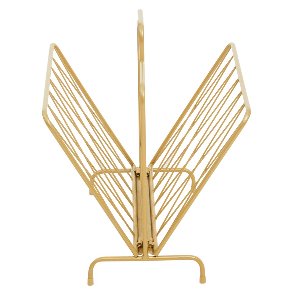 image 1 of Avento Gold Finish Two Pocket Magazine Rack
