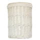 image 3 of Small Round White Wash Laundry Basket with a White Lining | White | White