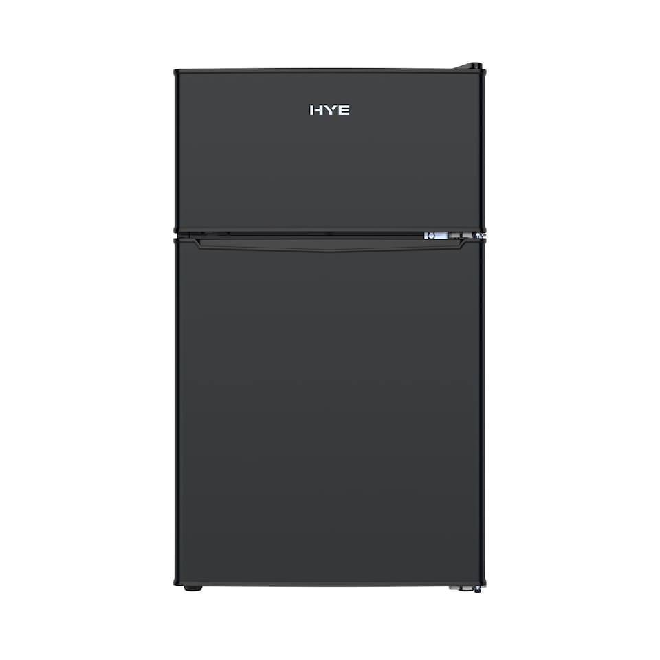 image 1 of HYE 86L Under Counter Fridge Freezer, Freestanding, 49cm, Black - RF01UCFF85B13