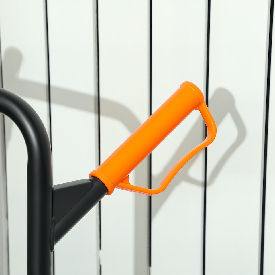 image 1 of DURHAND Stair Climbing Hand Truck, Heavy Duty Foldable Trolley on Wheels, Multi-Purpose Sack, Steel Truck Moving Trolley, 120kg, Orange