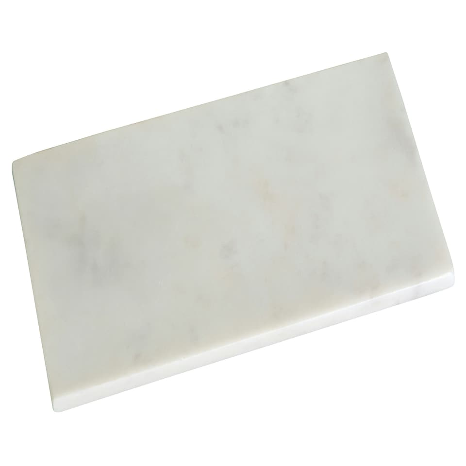 Interiors by Premier White Rectangular Marble Board, Elegant Natural Marble Cutting Board with Smooth Finish White