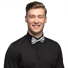Silver Glitter Bow Tie with Black Elastic Strap Fancy Dress