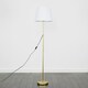 image 1 of ValueLights Charlie Gold Floor Lamp White Taper Shade & Bulb 