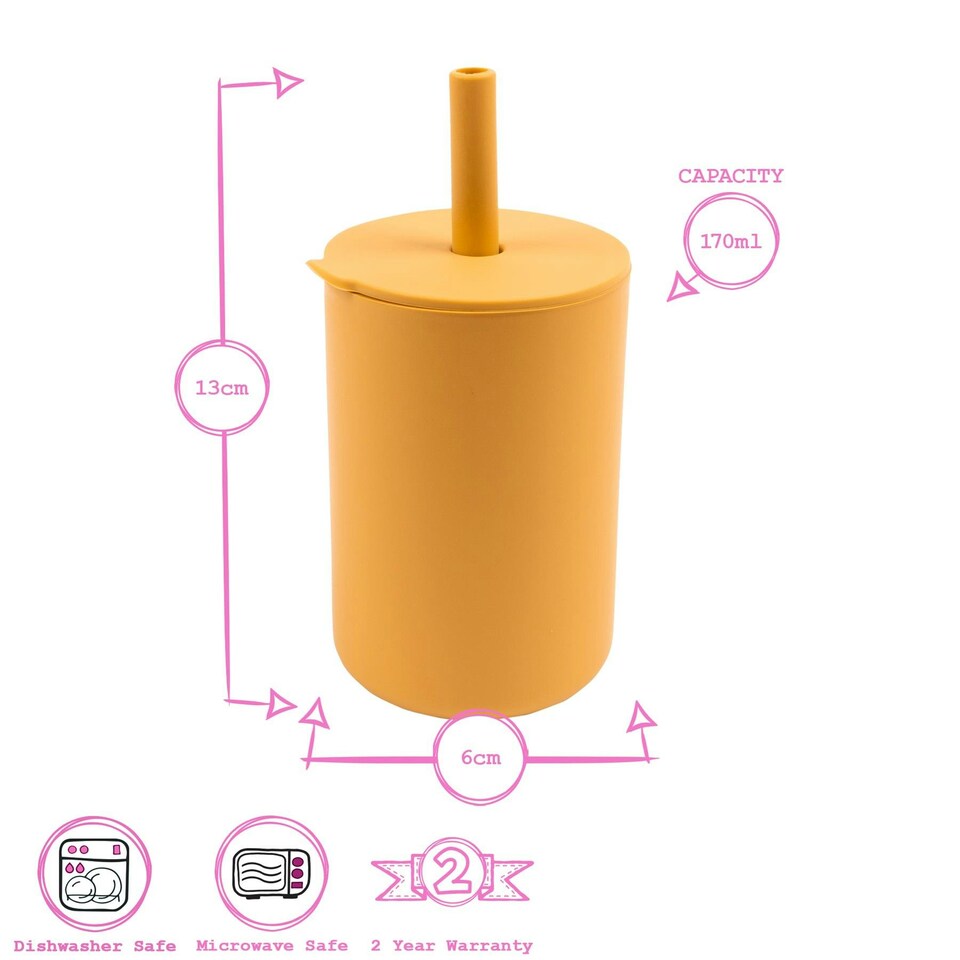 image 1 of Tiny Dining Baby Silicone Sippy Cup - 120ml - Ochre Orange
